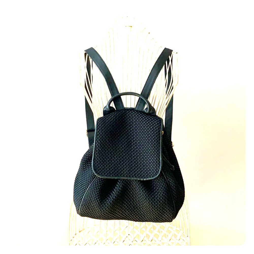SHARIF Woven backpack Leather trim🖤FIRM